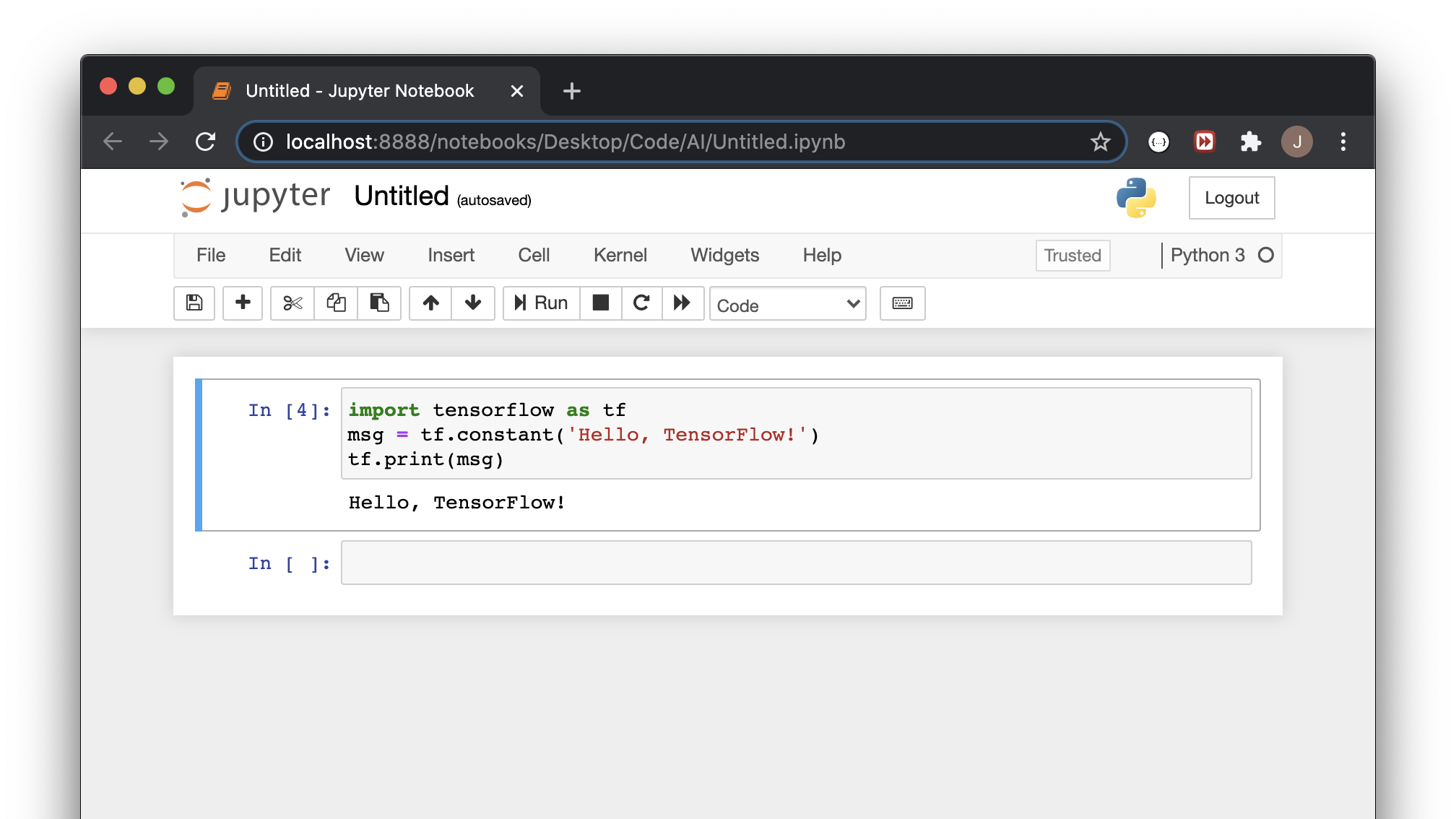 Anaconda 가상환경에서 Tensorflow 실행하기